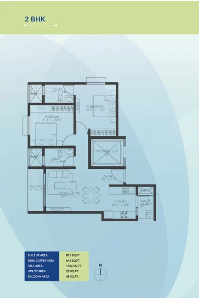 Floor Plan 2 BHK-01